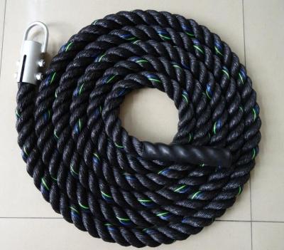 China Black poly dacron+pp/hemp gymnastic climbing rope for sale