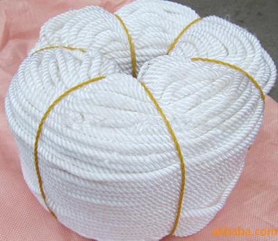 China High Quality White Twisted Nylon 3 Strand Nylon Rope Twist Rope for sale