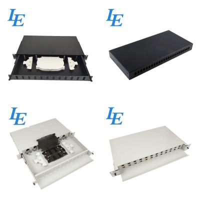 China 1U 12 / 24 Port Netzwerk Glasfaser Patch Panel zu verkaufen