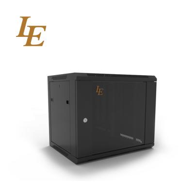 China 6U 9U 19 pulgadas RAL9004 Negro de sección única de la red de TI gabinete de la pared montado en el bastidor Soluciones de red en venta