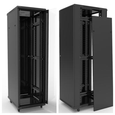 China Server Data Rack Network Floor Standing Glass Front Door With 05J Frame And Door Strip for sale