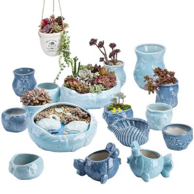 China Simple Animal Pot Cartoon Flower Pots Series Cute Ocean Starfish Shell Marine Ceramic Succulent Factory Durable Material for sale