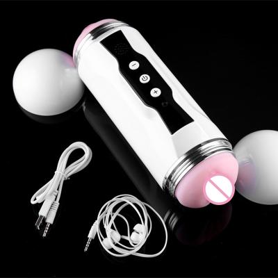 China Dual Function Automatic Double Headed Artificial Vagina Masturbation Cup USB Charging Oral Sex Cup Adult Sex Toys Male Aircraft Cup for sale