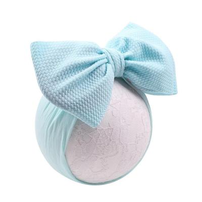 China Girls Hair Decoration One Size Fits All Big Bow Baby Nylon Headband for sale