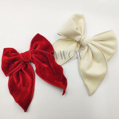 China Girls' Hair Decoration Christmas Velvet Hair Bow Fable Hangers For Holidays for sale