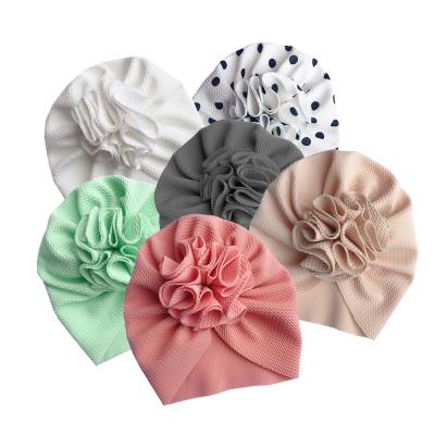 China Messy Big Picture Flower Turban Hat For Infant And Baby for sale