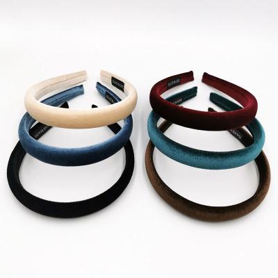 China Daily Wear Velvet Padded Headband 2.2cm Width for sale