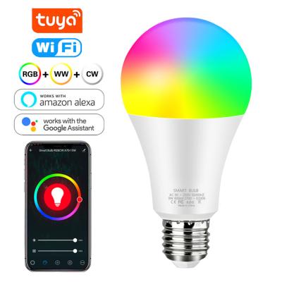 China Residential Smart Light Bulb B22 E27 LED RGB Light Bulb 15w Wifi Smart Lamp APP Compatible Outdoor Alexa Google Home for sale