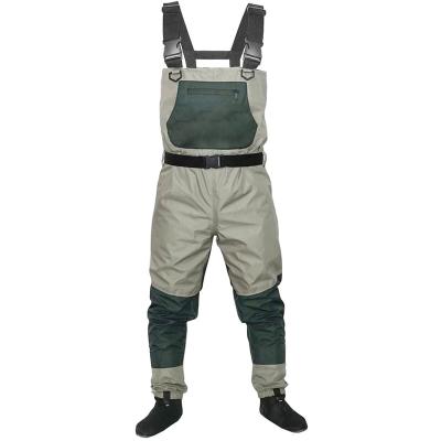 China 5 Layers Good Quality Chest Bottom Seamless Zipper Foot Breathable Fly Fishing Waders for sale