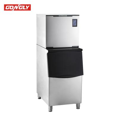 China Hotels Commerical Ice Maker 226KG Per Day With Storage 160KG Ice Bucket Sauqre Ice Cube for sale