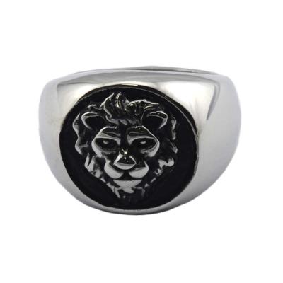 China Custom Casting Stainless Steel Punk Lion Head Finger Rings Trendy Punk Cool Vintage Men's Gift Boys Personality Style Animal for sale