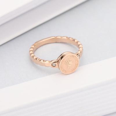 China Factory Wholesale FASHIONABLE Vintage Queen Elizabeth Gold Plating Coin Charm Chic Memorial Coin Rings For Girls for sale