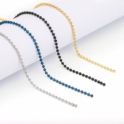 China CLASSIC Chains For Jewelry Making Plated Stainless Steel Ball Chain White Plated Coil Chain Necklace 4 8mm 2.4mm for sale