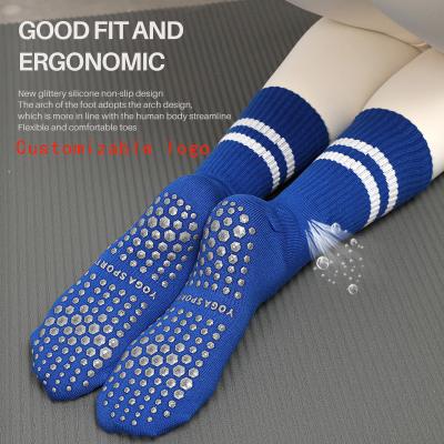 China 5 Toe Antibacterial Women's Yoga Socks Sports Toe Socks Non-slip Silicone Custom Grip Boots 222 Wholesale New Long Gripping Striped OE Pattern for sale