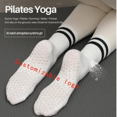 China Antibacterial Pilates Long Booties Fitness Yoga Booties Women's Mid-Cylinder Professional Sports High-Cylinder Summer Strong Grip Anti-Slip Socks for sale