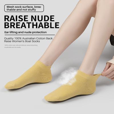 China Fashional Adult Cotton Socks 2022 Customized Small Ears Socks Women Summer Sports Sweat-absorbent Short Mesh Breathable Stereo Knit Casual 100% Cotton for sale