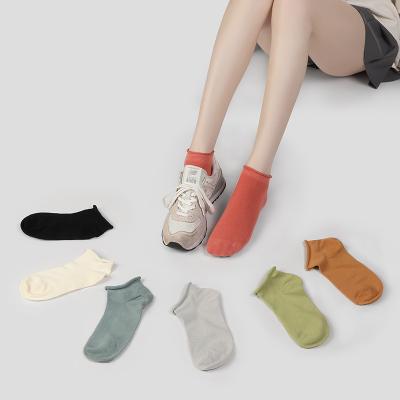 China Wholesale Custom Made 100% Antibacterial Cotton Ladies Summer Explosive Mesh Breathable Sweat Absorbing Socks Manufacturer Shorts Rolled Edge for sale