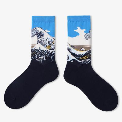 China 2022 Breathable New Creative Japanese Cartoon Combed Cotton Socks Korea Central Statistical Institute All-match Mid-tube Cute Women's Socks for sale