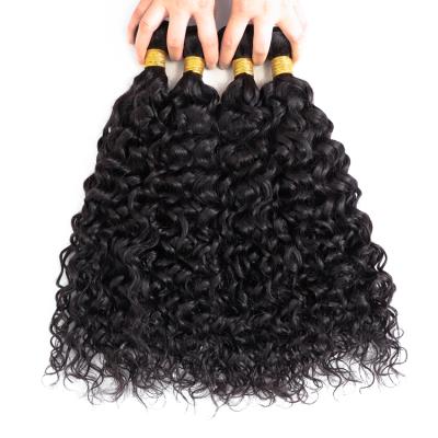 China Luster Wholesale Natural Skin Hair Weft Extensions 100 Bundles Water Wave Virgin Unprocessed Curly Curly Tape Hair Extensions for sale