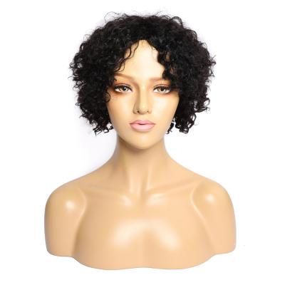 China Wholesale High Quality Natural Luster Hair Virgin Wigs Short Dangle Short Curly Hair Machine Made Cheap Full Wigs For Black Women for sale