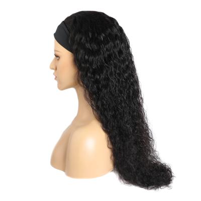 China Cheap natural luster headband full machine made wigs none lace virgin brazilian human hair wigs glueless straight waterwave human hair wigs for sale