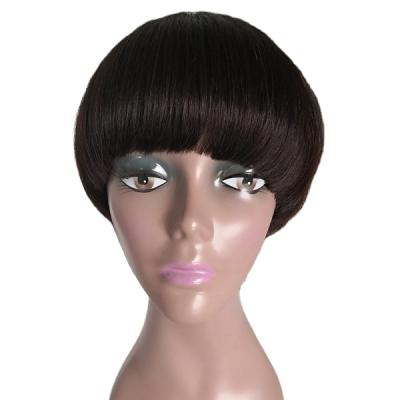 China Wholesale 100% natural luster virgin human wig cheap wigs double weft cuticle aligned brazilian short hair wig with bang for sale