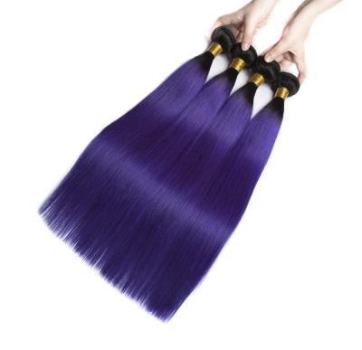 China Luster Wholesale Cheap High Quality Natural 1B Straight Natural10a Grade Human Hair Frontal Purple Bundles With 13*4 Closure for sale