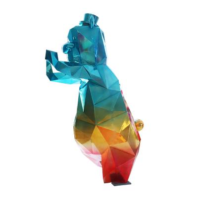 China K440 Color Rainbow Modern Animal Indoor Outdoor Sculpture Home Decor Wear Resistant Bear Sculpture for sale