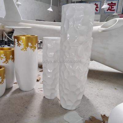 China Fiberglass FLOOR Customized Handmade Flower Pots And Planters for sale