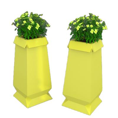 China H328 Waterproof And Anti-corrosion Fiberglass Flower Pot Set Decoration Vase Artificial Planters Plant Pots For Plants Flower for sale