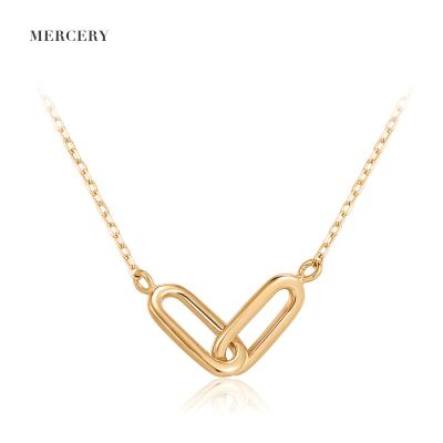 China Kalung FASHIONABLE Unisex Stylish Simplicity Link Necklace 14K 585 Solid Gold Necklace for sale