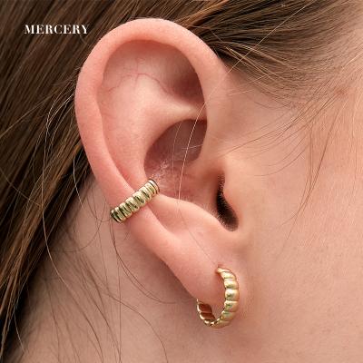 China Mercery Jewelry CLASSIC Minimalist Style Hot Selling 925 Earrings Silver Very Popular 14K Gold Plated Stud Earrings for sale