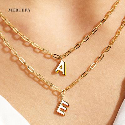 China FASHIONABLE Feminino Necklace Letter E Choker Pendant Clip Chain Link Clip 925 Pure Silver 18K Gold Plated Necklace for sale