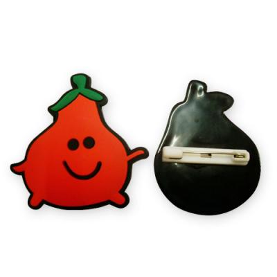 China Eco-friendly custom soft rubber pin brooch popular shape fruit cartoon brooch for kids for sale