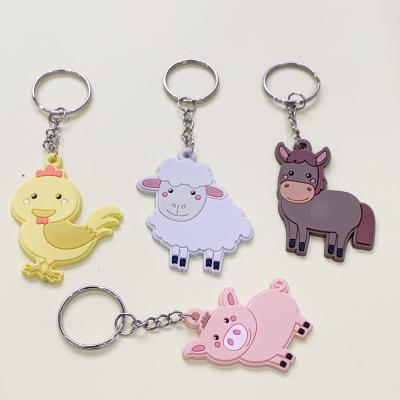 China Custom Wholesale Cute 2D/3D Cartoon PVC Key Chain Tag With Key Ring For 2021 Gifts for sale