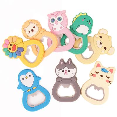 China Wholesale Promotional Customized Stocked Cartoon Bottle Opener Beer Rubber Bottle Opener With Fridge Magnet for sale