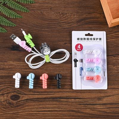 China Wholesale Pure Single Color USB Cable Earphone Earbuds Line Protector For Charging Line Data Cable iPhone Protection for sale