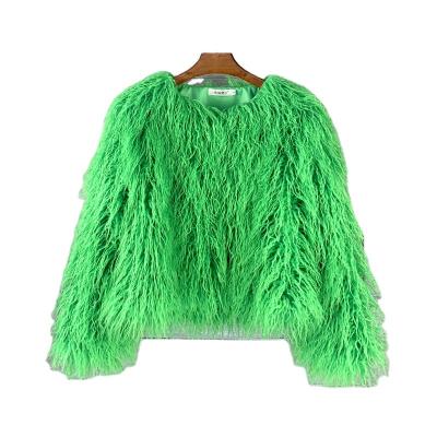 China Solid Color Faux Fur Anti-wrinkle Shorts Jacket Korean Style Colorful Ditch Coat Wholesale for sale