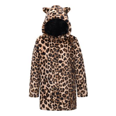 China Anti-wrinkle Long Faux Fur Coat With Animal Ears Hood Good Quality Coats For Ladies for sale