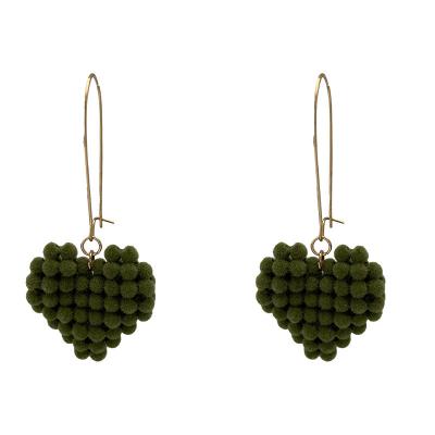 China Romantic 925 Silver Earrings Jewelry For Women Heart Shape Plush Up-to-date Sweetie for sale