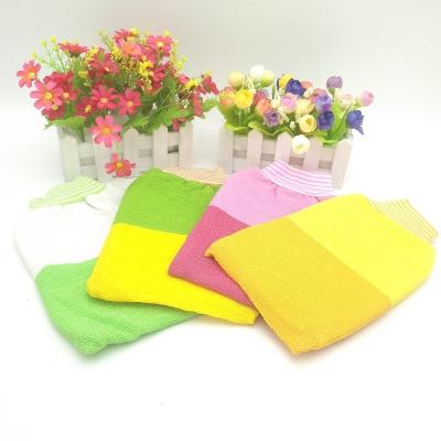 China Hot Selling Custom Made Nylon Massage Glove Scrubber Shower Glove Nourishing Spa Glove for sale