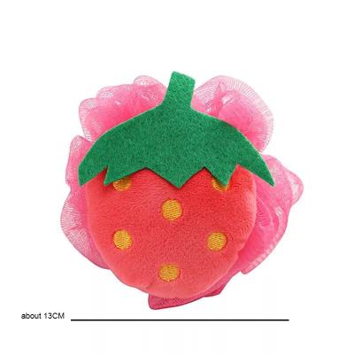 China EXFOLIATE Cute Fruit Shape Mesh Bath Shower Sponge Loofah Bath Sponge For Kids for sale