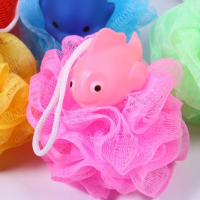 China EXFOLIATE Cute Animal Shape Mesh Bath Shower Sponge Loofah Bath Sponge For Kids for sale