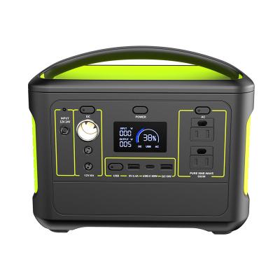 China High quality 600W lifepo4 lithium battery 110V 220V portable AC outlet cordless power station fast charging for sale