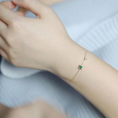 China CLASSIC Green Natural Gemstone Stone Bracelet Women Gold Jewelry Jade Charm Bracelet Sterling Silver for sale