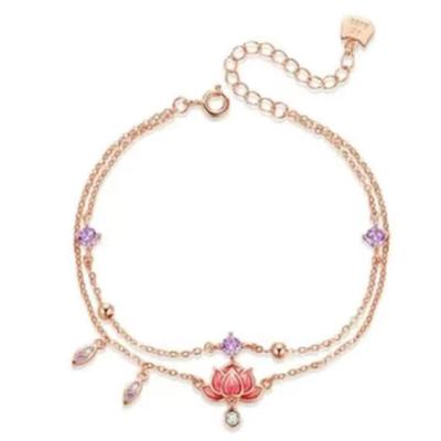 China New Manufacturer CLASSIC Anklets 18k Gold Plated Anklet For Women Lotus Anklets for sale