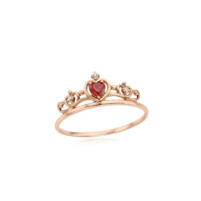 China Princess Heart Crown Cute Tasty Crystal Gemstone Jewelry 925 Sterling Silver Rings for sale