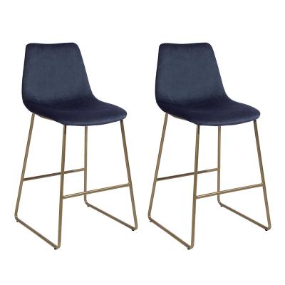 China High Legs Metal Design Gold Design Kitchen Velvet Back Modern Bar Stool Nordic Luxury Classic Home High Quality Unique Fabric Eco-Friendly for sale