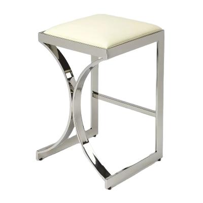 China Modern Design Home Bar Furniture Bar Furniture X Shaped Popular Eco-friendly Stainless Steel Leg High Bar Stool Bar Chair With Backrest for sale