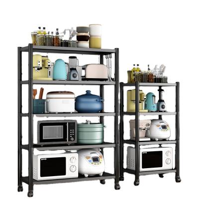 China Multifunctional Mordern Kitchen Microwave Oven Racks Floor-holding Kitchen Shelves for sale